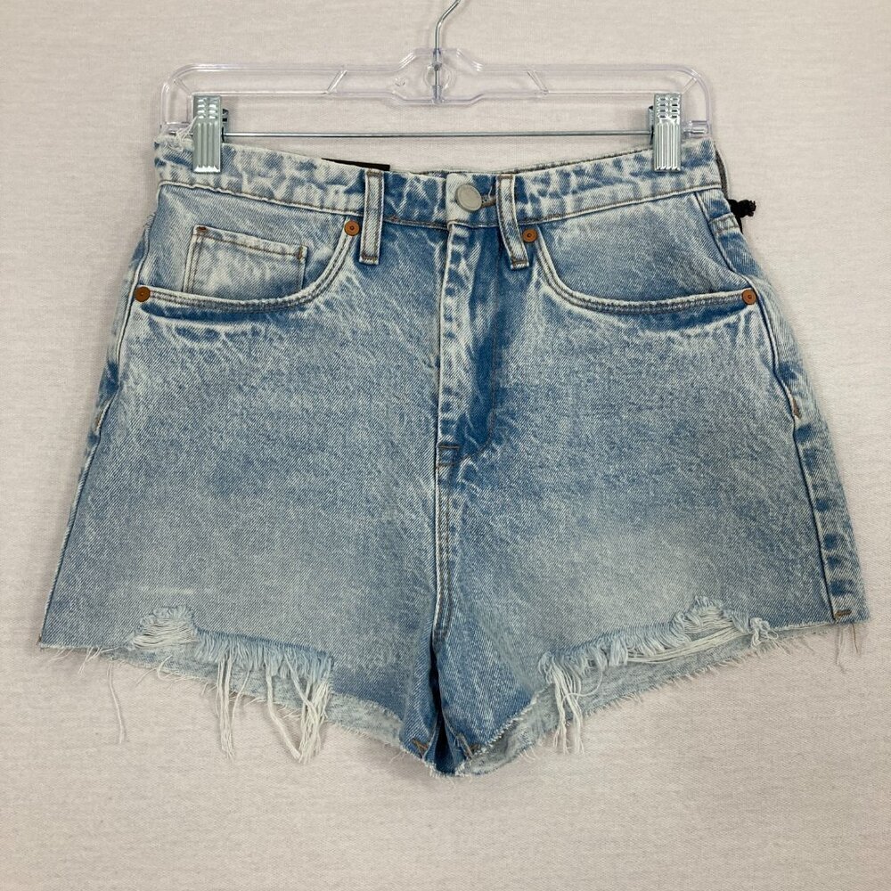 Blank NYC Light Blue Distressed High-Waist Jean Shorts